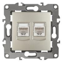 ЭРА 12-3108-04 Шампань Розетка информационная двойная 2XRJ45, IP20, 12