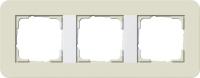 Gira E3 Песочный/Белый глянцевый Рамка 3-ая