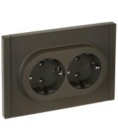 IEK FORTE&PIANO Серый Розетка 2-я с/з безвинтовое крепление 16А FP324