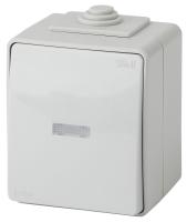 ЭРА 11-1610-03 Эксперт Серый Переключатель 1-кл с подсветкой ОУ IP65