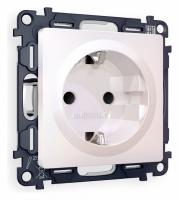 Комплект механизма электрической розетки ALFA MA207010 Жемчуг с заземлением со шторками 2P+E 16A-250V QUANT