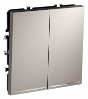 Проходной переключатель встраиваемый VOLTUM S70 двухклавишный с подсветкой 10А, (кашемир)