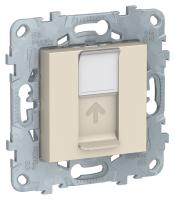 SE Unica New Беж Розетка компьютерная, RJ45, одиночная кат. 6 UTP