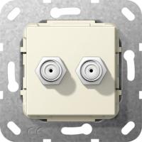 Gira S-55 Крем глянц Гнездо SAT F 2 местн.