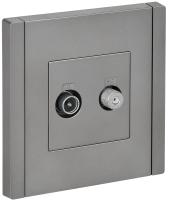 IEK FORTE&PIANO Сталь Розетка двойная TV+SAT FP538