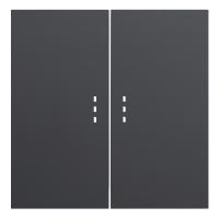 Клавиши для двухклавишного перекрестного выключателя с подсветкой, черный сатин (35615 MB)