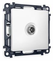 Комплект механизма TV розетки проходной ALFA MA133030 Белый матовый 5-1000 MHz 4dB QUANT