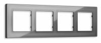Рамка ALFA Arctic (Антрацит серый Стекло органическое) 4-ая AF580654