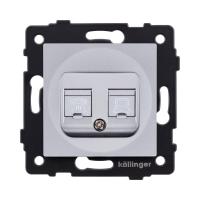 Розетка двойная RJ11 + RJ45 Cat.6, серый Kollinger REA-011GY для Aspekt, Eleganz, Reflex