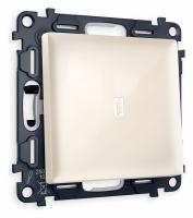 Комплект механизма 1-клавишного проходного выключателя с подсветкой 5600K ALFA MA302035 Бежевый глянец QUANT