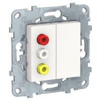 SE Unica New Бел Розетка 3 RCA