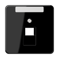 JUNG CD 500/CD plus Черная Накладка 1-ой наклонной ТЛФ/комп розетки с полем для надписи