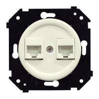 BIRONI Шедель Бриз Слоновая кость матовый Розетка 2-ая RJ45 механизм + накладка (скрытый монтаж)