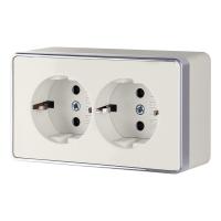 Розетка двойная с заземлением Gallant слоновая кость W5072103