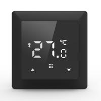 Donel Термостат с датчиком пола с Wi-Fi, программируемый через приложение , 16 A, 55*55 мм. черное стекло, серия DTEF