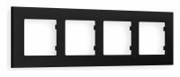 Рамка ALFA Qubi (Черный матовый) 4-ая AF250704