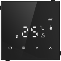 Donel Термостат электронный с датчиком пола, непрограммир. 16 A, 70*70 мм., черное стекло, серия DTEF