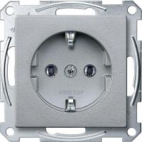 SE Merten SM Алюминий Розетка с/з безвинт. зажим