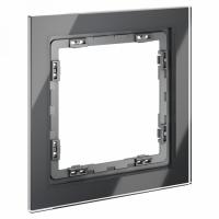 Рамка стеклянная VOLTUM S70 на 1 пост, (графит, стекло)