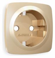 Лицевая панель OMEGA (Шампань) для электрической розетки с заземлением QUANT OP6060