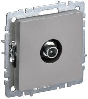 IEK BRITE Розетка TV проходная РТВ10-0-БрС сталь