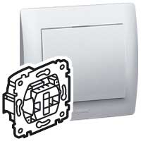 Legrand PRO 21 Мех Выключатель 1-клавишный с подсветкой зеленая лампа 0,5 мА