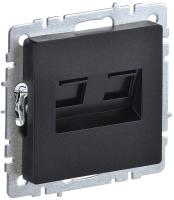 IEK BRITE Роз. комп. 2-ая RJ45 кат.5E РК10-2-БрЧ черн.