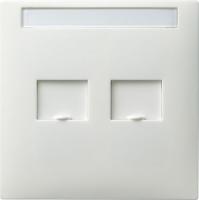 Gira S-Color Белый Накладка ТЛФ-розетки с полем для надписи и шторками