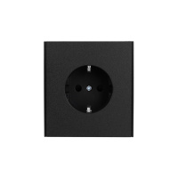 KRANZ Розетка STRONG 1-ая с/з с/у, со шторками 16А антрацит