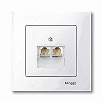 SE Merten SM Бел глянец Накладка розетки ТЛФ/комп 2-ой наклонной