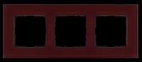 Jasmart Рамка 3-постовая, стекло цвет Гранатовый