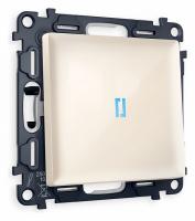 Комплект механизма 1-клавишного проходного выключателя с подсветкой 10000K ALFA MA302040 Бежевый глянец QUANT