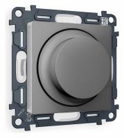 Комплект механизма светорегулятора универсального поворотно-нажимного ALFA MA655510 Антрацит серый 25-600W/LED 5-300W QUANT