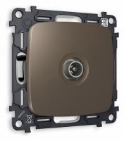 Комплект механизма TV розетки проходной OMEGA MO643030 Темная бронза матовый 5-1000 MHz 4dB QUANT