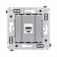 DKC Avanti Компьютерная розетка RJ-45 без шторки в стену, кат.6А одинарная, Закаленная сталь