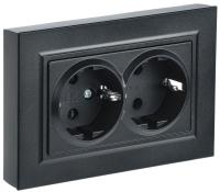 IEK BRITE Роз. 2-я с з/к/ш 16А в сб. РСш12-3-БрЧ черн.