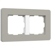 Рамка из поликарбоната на 2 поста Split дымчатый/белый, soft-touch W0023067