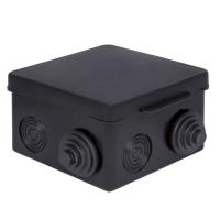 EKF Коробка распределительная КМР-030-031 с крышкой (80х80х50), 7 мембр. вводов чёрная IP54 розн. стикер