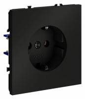 Розетка встраиваемая VOLTUM S70 с заземлением 16А, (черный матовый)