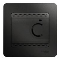 Systeme Electric Glossa Термостат эл.теплого пола с датчиком,от+5до+50°C,16A,в сборе, антрацит