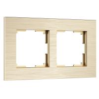 Рамка из металла на 2 поста АluMax шампань алюминий W0023511