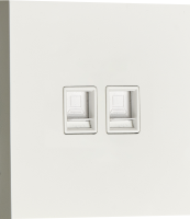 Donel Компьютерная розетка RJ45 + RJ45 (двойная) cat.6/ClassE-8/8, белый, серия N96, DT166WH
