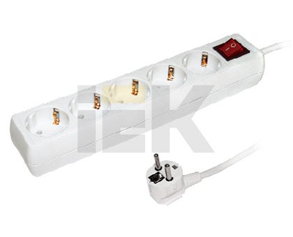 IEK Удлинитель У05К-выкл. 5 мест 2Р+PЕ/5метров 3х1мм2 16А/250В