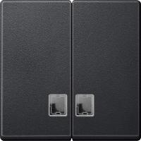 SE Merten SM Антрацит Две клавиши с окошком.для световой индикации