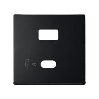 Simon S82 Concept Накладка для зарядного устройства USB A+C черного матового цвета