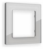 Рамка ALFA Platos (Серебро Стекло органическое) 1-ая AF330401