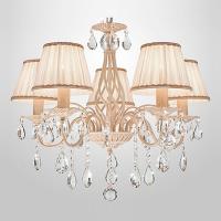 Люстра с хрусталем 10054/5 белый с золотом Eurosvet Amelia