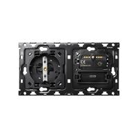 Simon 100 Кит 2 поста, мех-мы. 1 роз.Schuko + 1 з/у USB C + 1 светорег-р + суппорт