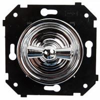 BIRONI Шедель Пластик Серебро Выключатель проходной 1-кл, ручка Серебро (скрытый монтаж)