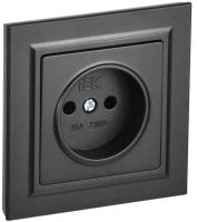 IEK BRITE Черный Розетка без з/к/ш 10А в сборе РСР10-1-0-БрЧ